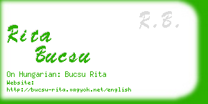 rita bucsu business card